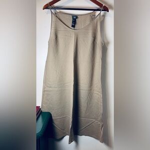 Lilith 100% Cotton Sand Gray Spaghetti Strap Slip Dress Sz M Minimalist *Flaw*